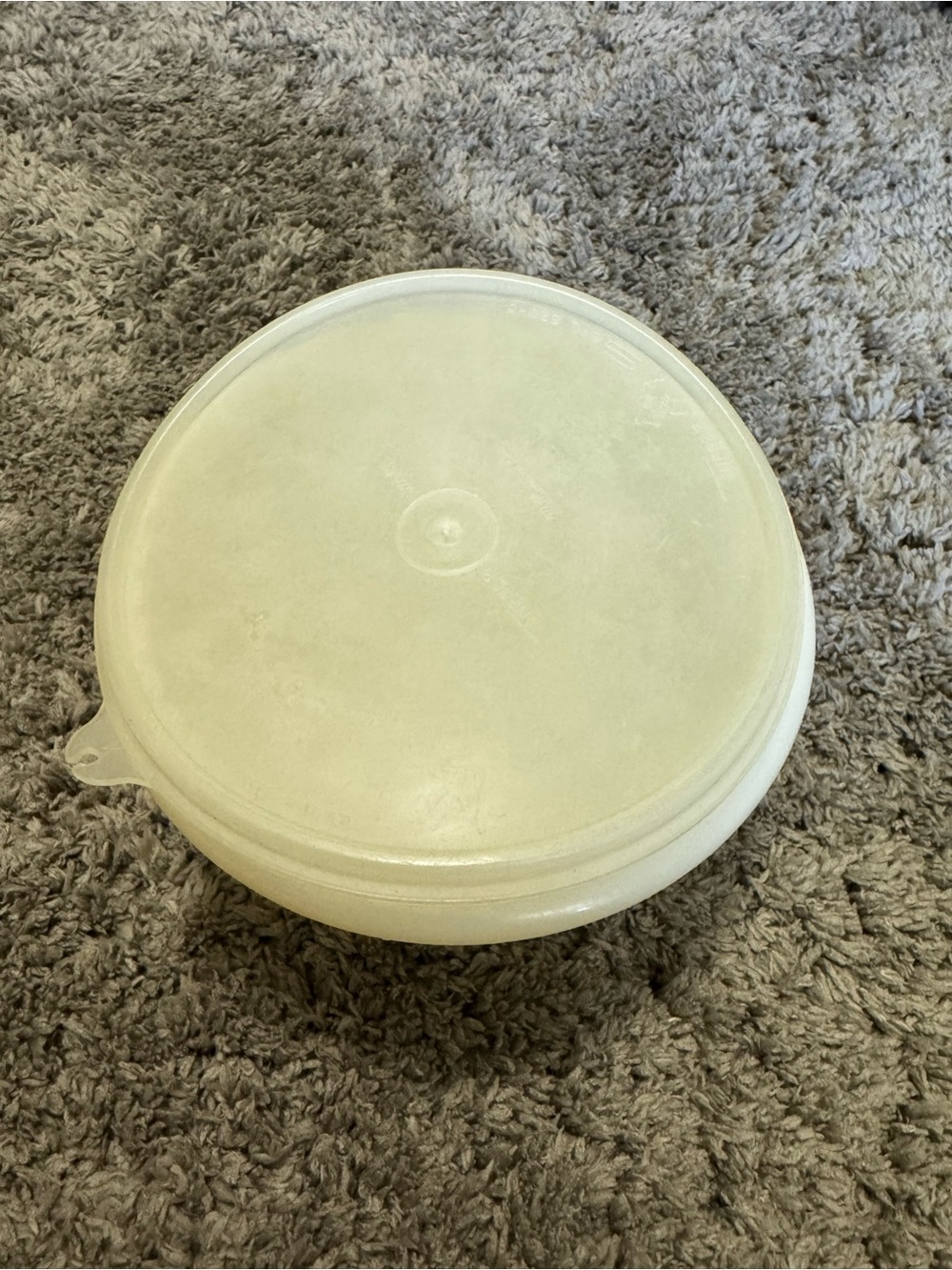 Vintage Tupperware Sheer White Classic Nesting Mixing Bowl with Lid